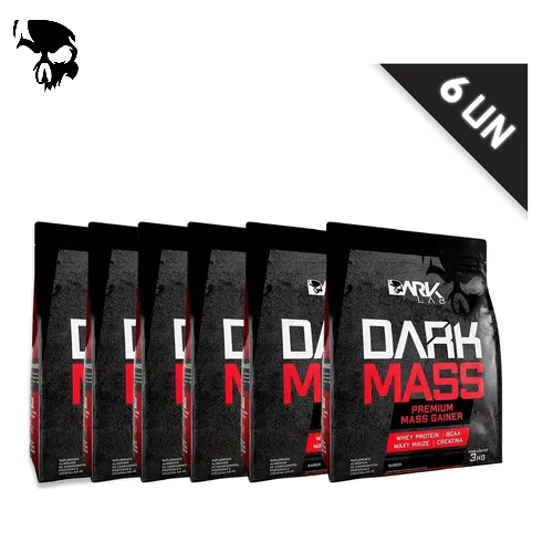 KIT 6 Hipercalorico Dark Mass 3kg Dark Lab - Whey Protein, Creatina, BCAA, Waxy Maize, Premium Mass Gainer