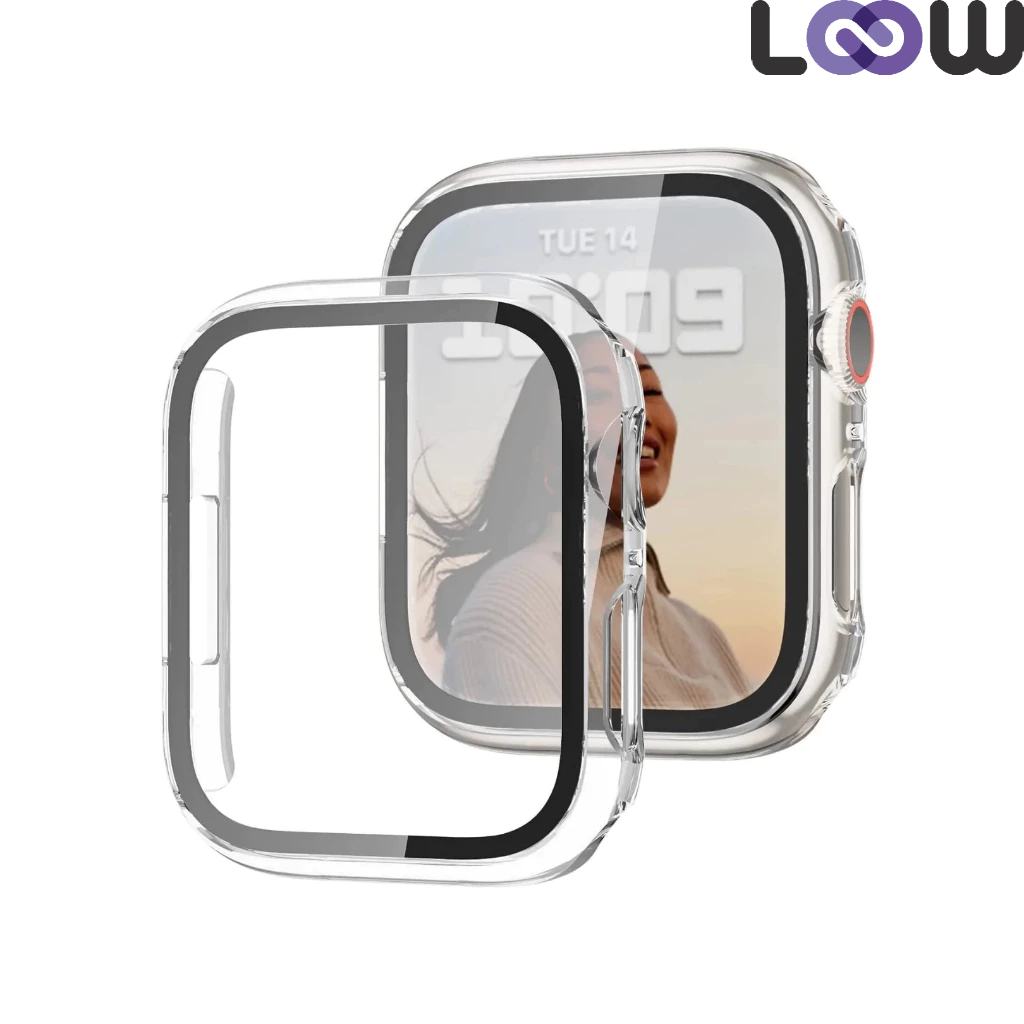 Capa Bumper 38mm 40mm 41mm 42mm 44mm 45mm 49mm Capinha Case Com Vidro Embutido P