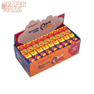 Borracha Cubo Decorada Pets Com 04 unidades Leo&Leo Material Escolar, Escritório em Oferta na Shopee