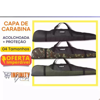 Capa De Carabina Jogá Protetora Almofadada Preta Verde Camuflada