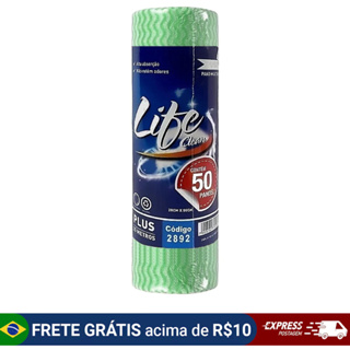 Pano multiuso 25 metros verde rolo Life Clean em Oferta na Shopee