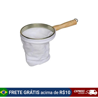 Coador de café de pano com cabo em madeira em Oferta na Shopee