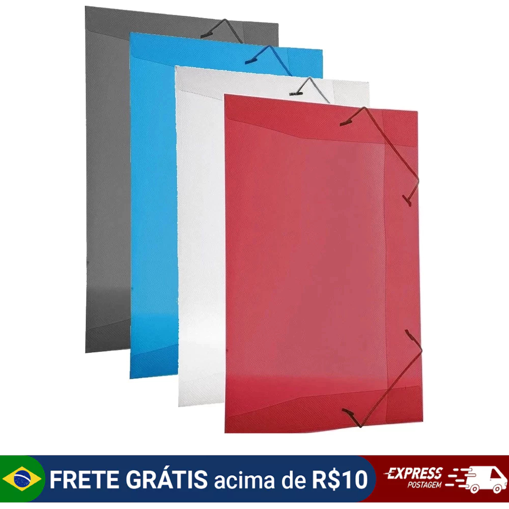 Pasta com abas e elástico A4 ofício Kaz em Oferta na Shopee