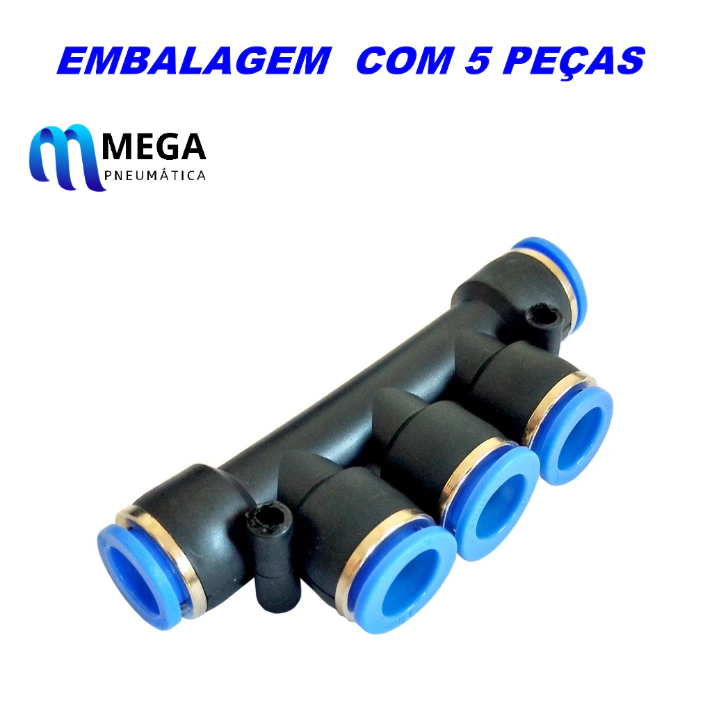 5 PEÇAS - Distribuidor de ar ENGATE INSTANTANEO rápido - pneumático plástico da tubulação de  ar