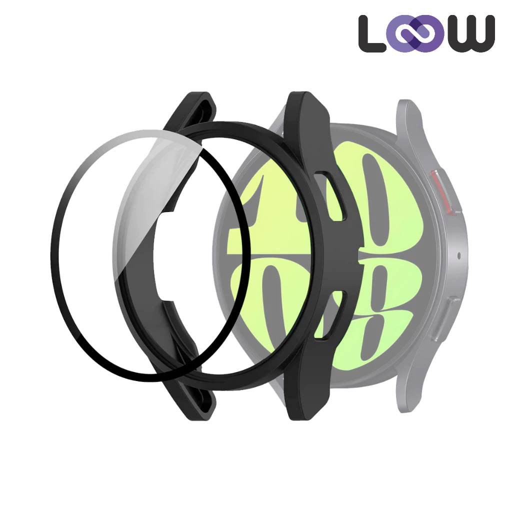 Capa Bumper Para Galaxy Watch6 40mm 44mm Capinha Case Com Vidro Embutido