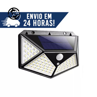 Luminária Solar 100 Led Com Sensor Para Jardim Externa Prova D