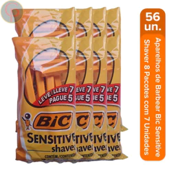 Aparelho De Barbear Bic Sensitive Shaver Pacote 56 Unidades