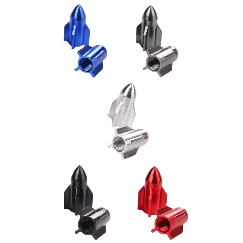 Detalhes do Par Tampa Válvula Para Pneu de Carro Moto Bicicleta Modelo Foguete
