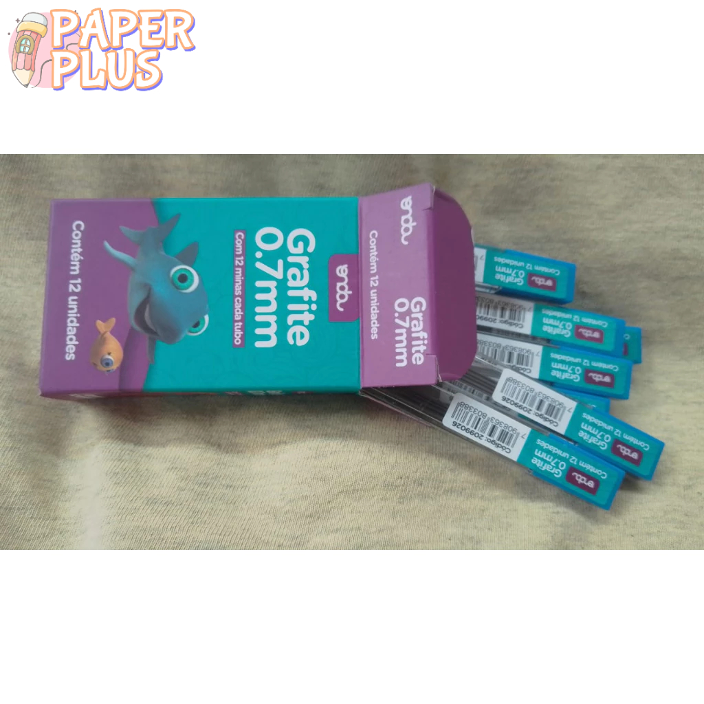 Mina De Grafite 0,7mm CAIXA COM 12 Tubos - Onda Material Escolar, Escritório