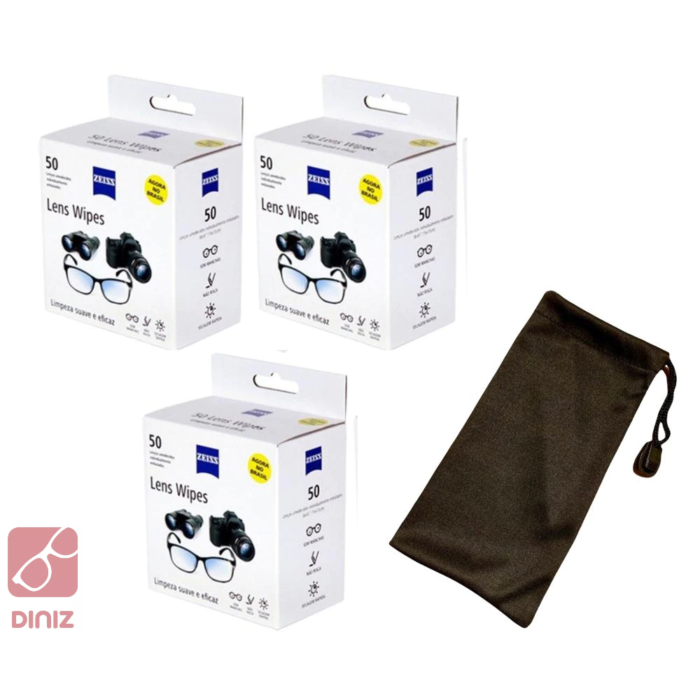 Kit Lenço Zeiss Limpar Lentes De Óculos 3 Caixas - 150 Unid
