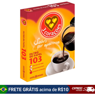 Filtro de papel café chá 103 3Corações c/30 unidades em Oferta na Shopee