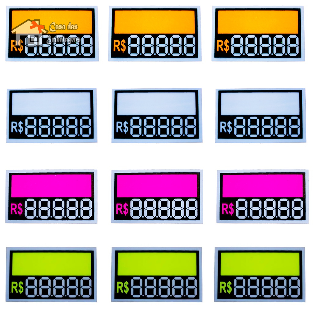 Placas de PVC para Precificação – Reutilizáveis para Loja, Vitrine e Mercado em Oferta na Shopee