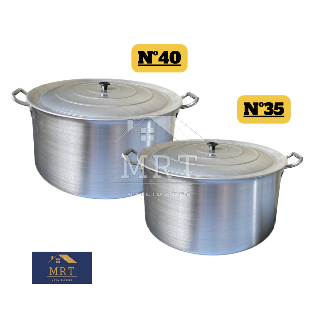 Kit Caçarola N40 N35 Jogo Panela Grande Aluminio Linha Hotel / Restaurante / Industrial / Feijoada em Oferta na Shopee