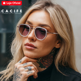 Óculos de Sol Hexagonal Dourado Branco Premium Blogueira Tendencia Elegante uv400 Feminino Masculino em Oferta na Shopee