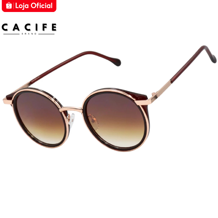 Detalhes do Óculos de Sol Florença Redondo Gatinho Premium Blogueira Elegante uv400 Feminino