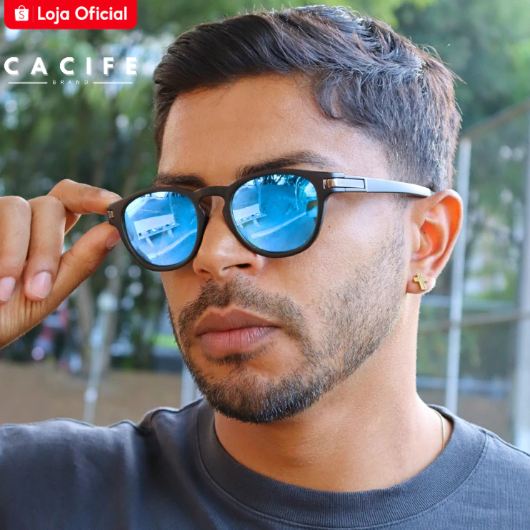 Óculos de Sol Polarizado Azul Espelhado Esportivo Moda Praia Verão uv400 Unissex em Oferta na Shopee