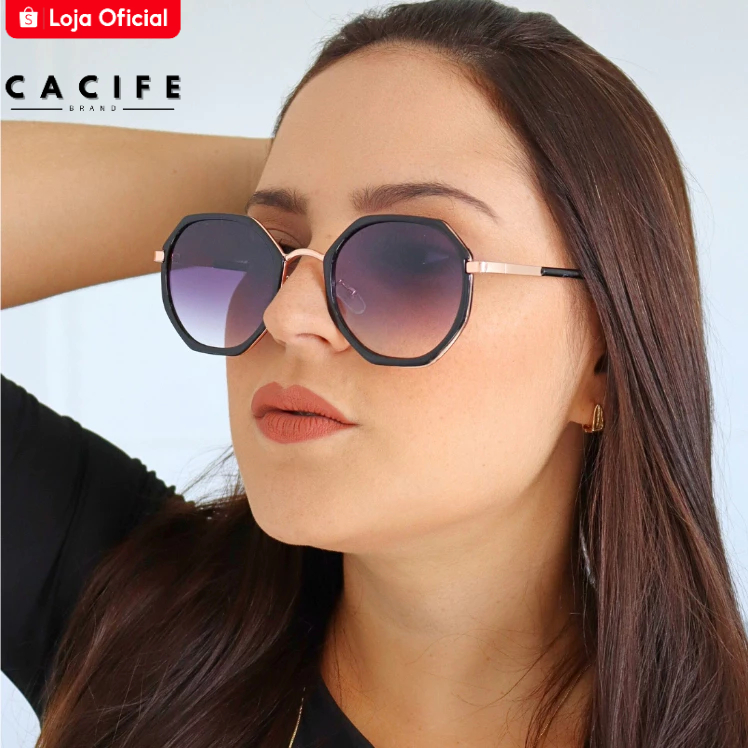 Óculos de Sol Tokyo Octagonal Premium Blogueira Clássico uv400 Feminino Unissex em Oferta na Shopee