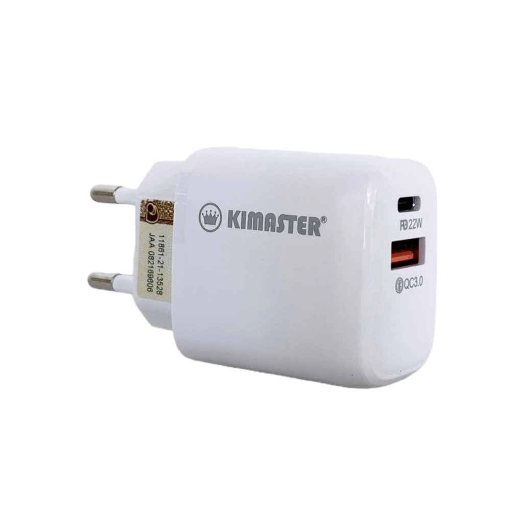 Kit Carregador Turbo 40W Kimaster T110/T110CL/T110CC – PD + QC 3.0 com Cabo Type-C ou Lightning em Oferta na Shopee