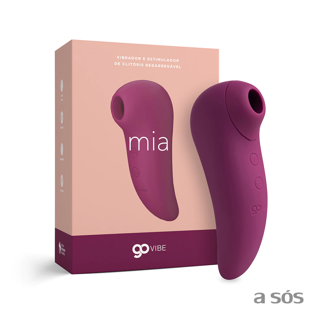 Vibrador e Sugador Dupla Estimulação Clitóris Recarregável | Go Vibe Mia - 12,3 x 5,5 cm: