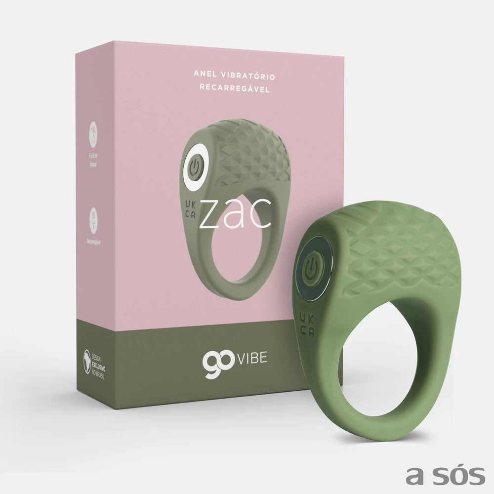 Anel Peniano em Silicone Com Vibrador Recarregável Go Vibe Zac