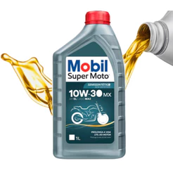 ÓLEO MOBIL SUPER MOTO 4T MX 10W30 SEMISSINTÉTICO JASO MA2 API SL 1L ORIGINAL