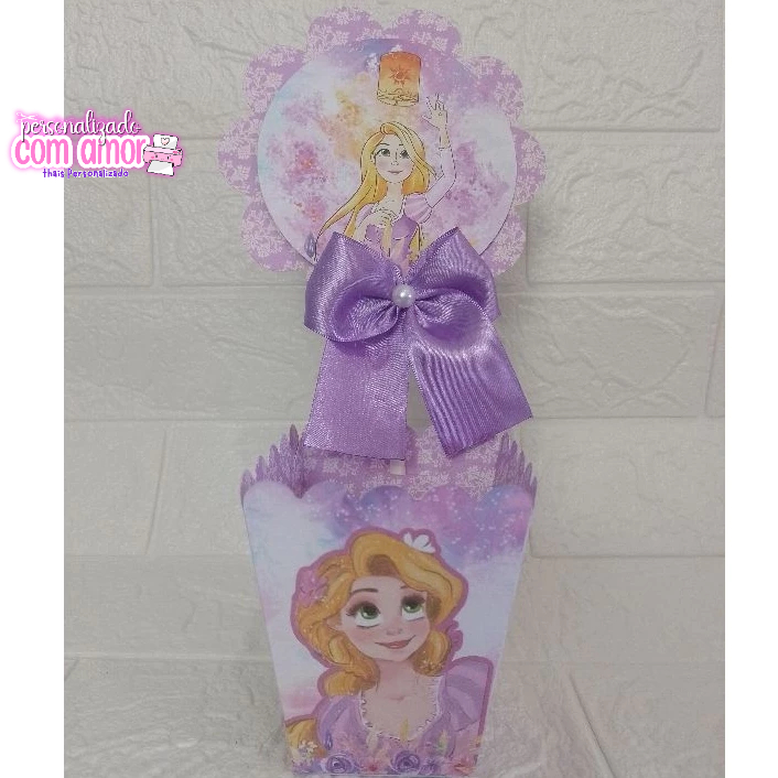 Centro de Mesa  Cachepot  Rapunzel aquarelada Personalizados - Lembrancinhas - Festa Infantil - Aniversário