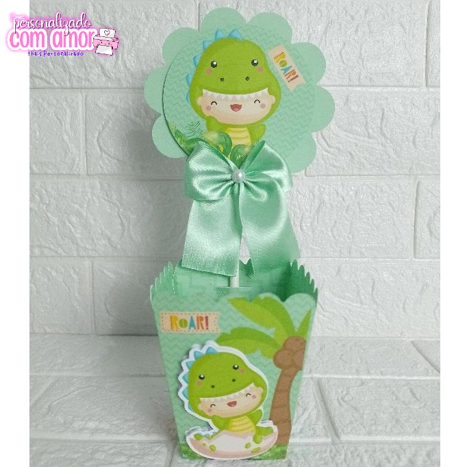 Centro de Mesa  Cachepot dinossauro  Personalizados - Lembrancinhas - Festa Infantil - Aniversário