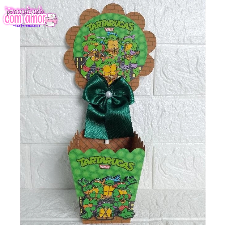 Centro de Mesa  Cachepot tartaruga ninja  Personalizados - Lembrancinhas - Festa Infantil - Aniversário