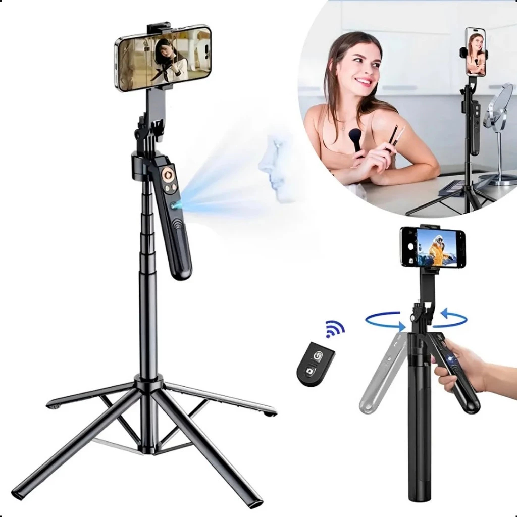 Tripe estabilizador com rastreamento facial inteligenre suporte para celular com câmera sem fio 360 graus PEI-SK05