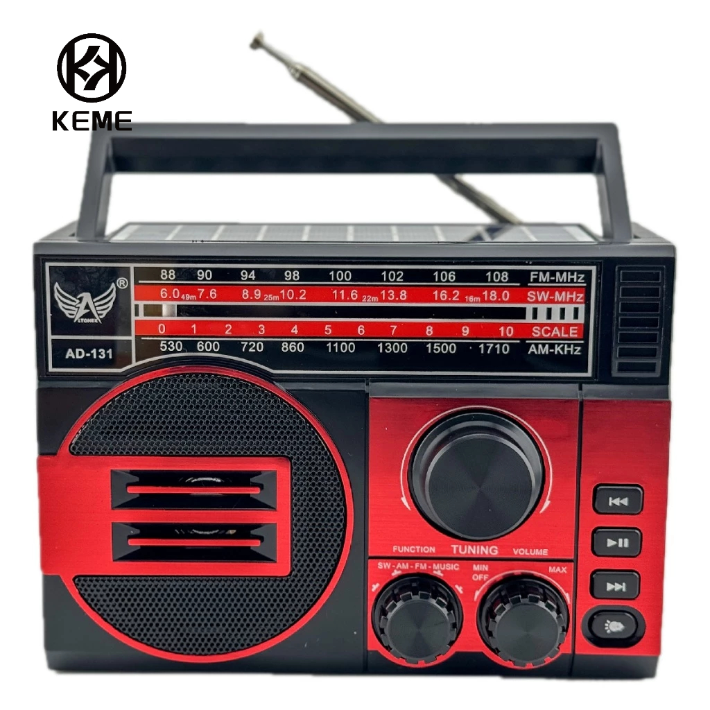 Rádio Retrô Altomex com Painel Solar Recarregável Lanterna FM AM SW USB TF AUX AD-131 em Oferta na Shopee