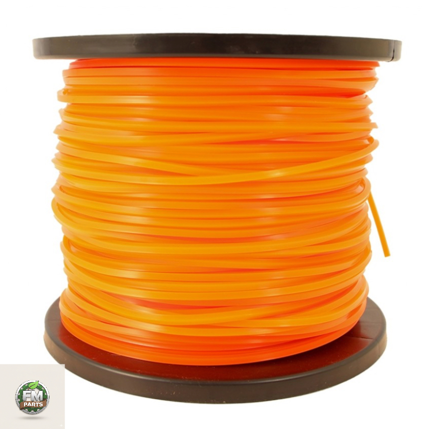 Fio Nylon Quadrado 3MM Aparar Grama Roçadeira 500g Forte 52 Metros