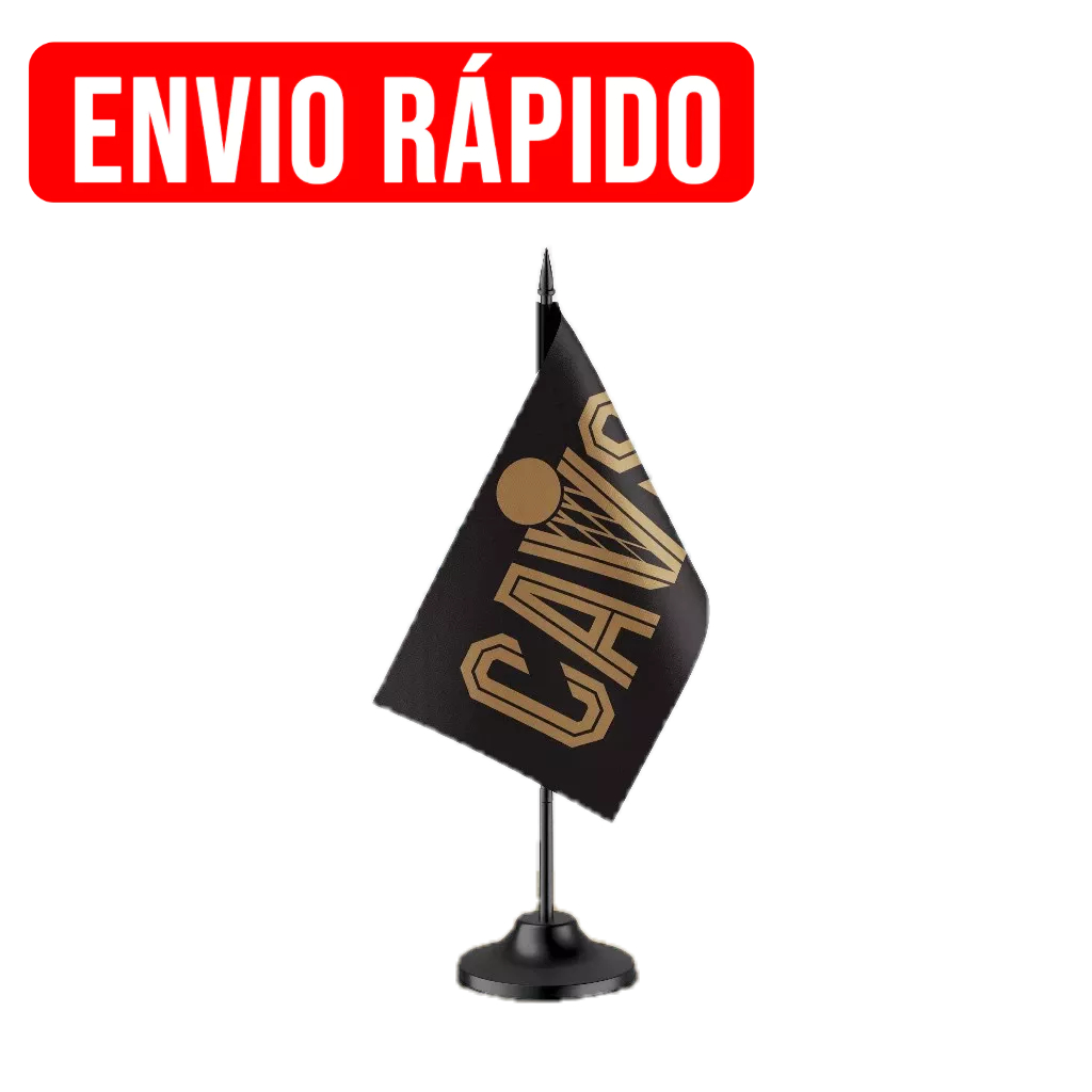 Mini Bandeirinha de Mesa Cleveland Cavaliers NBA 20x12cm | Personalizada | Haste 28cm | Estampa em Sublimação