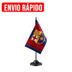 Mini Bandeirinha de Mesa Barcelona 20x12cm | Personalizada | Haste 28cm | Estampa em Sublimação