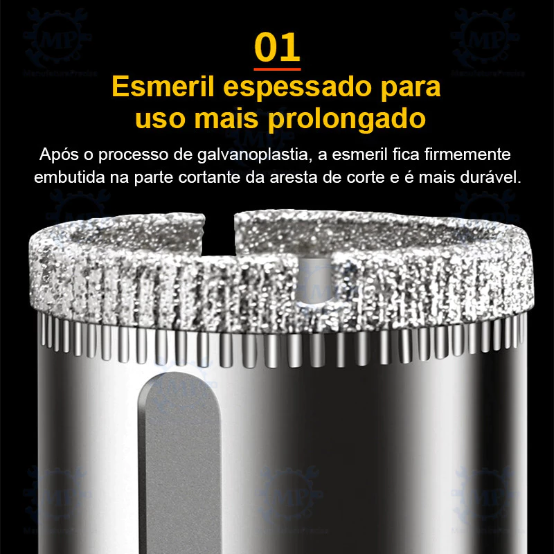 Kit 15 Brocas Diamantadas Serra Copo 6 a 50mm para furar Vidro — foto 2