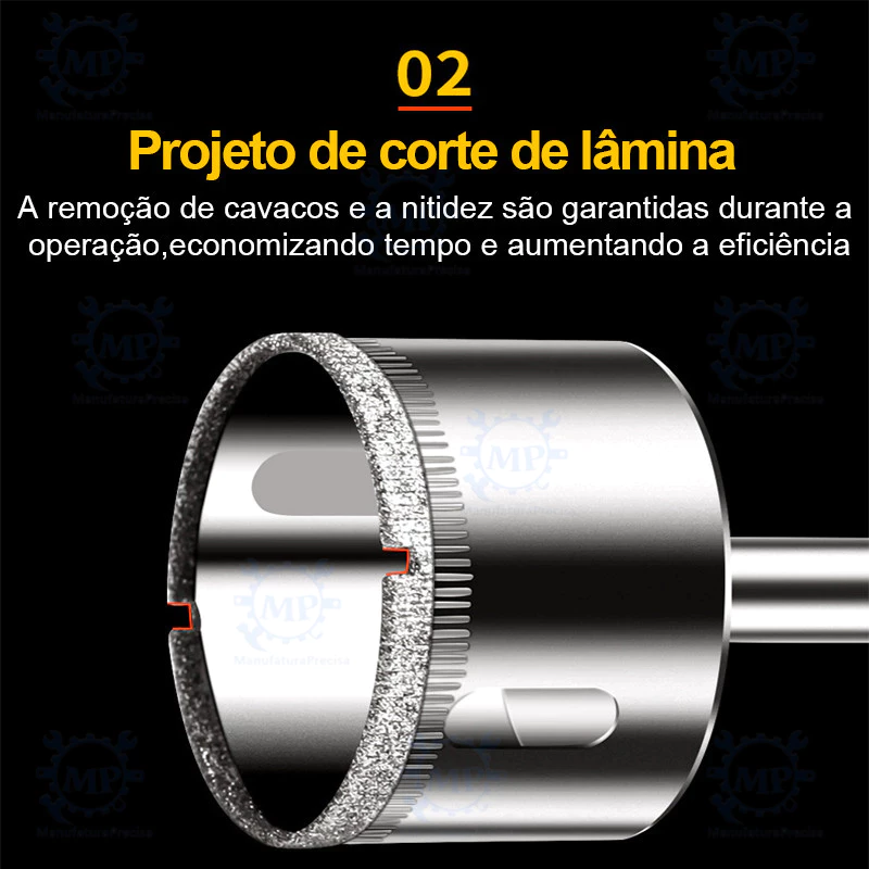 Kit 15 Brocas Diamantadas Serra Copo 6 a 50mm para furar Vidro — foto 3