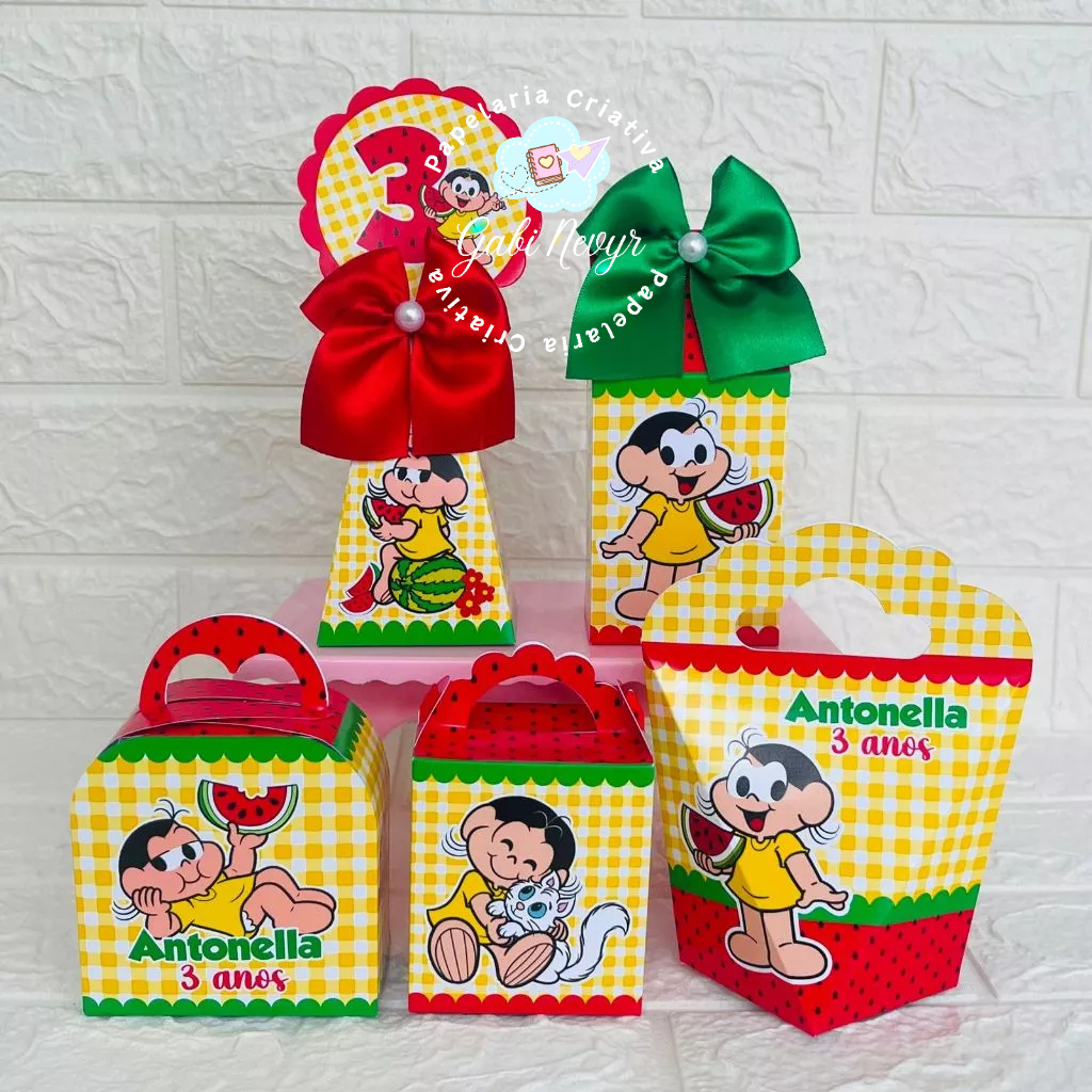 Kit Festa Magali Personalizado Lembrancinhas Caixinhas de Aniversário Infantil - PEGUE E MONTE