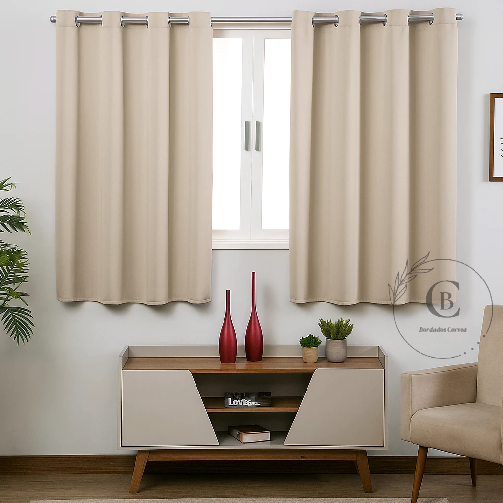 Cortina Blackout Tecido 2,80m x 1,80m Sala Quarto Cozinha Corta Luz Blecaute