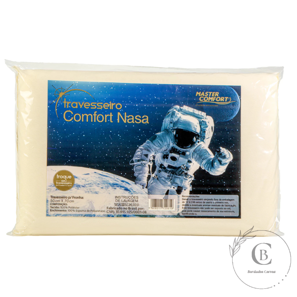 Travesseiro Ortopédico NASA 70x50 Antiácaro Viscoelástico Anatômico Antialérgico Macio Premium
