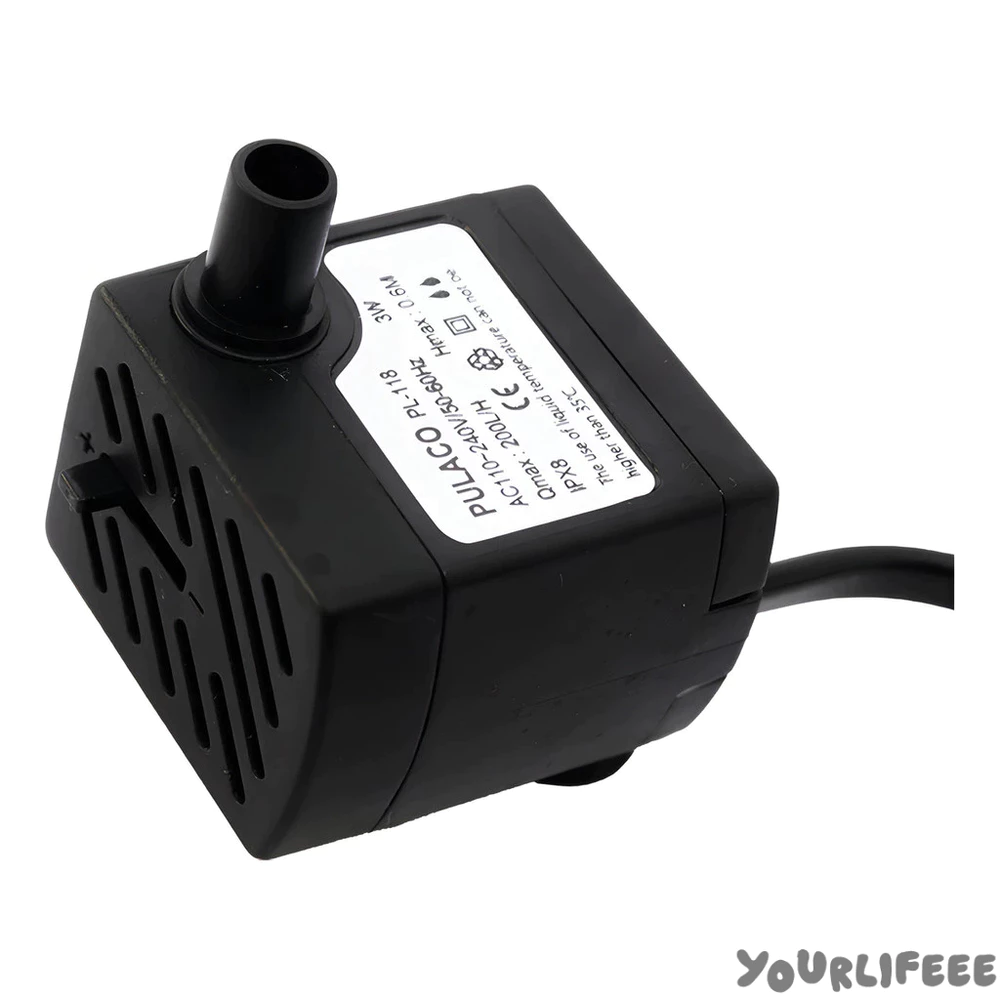 Bomba Submersa Bombinha Motor Para Aquário Fonte Água Bebedouro Pet 200l/h Bivolt Cabo 1.20 m oferta