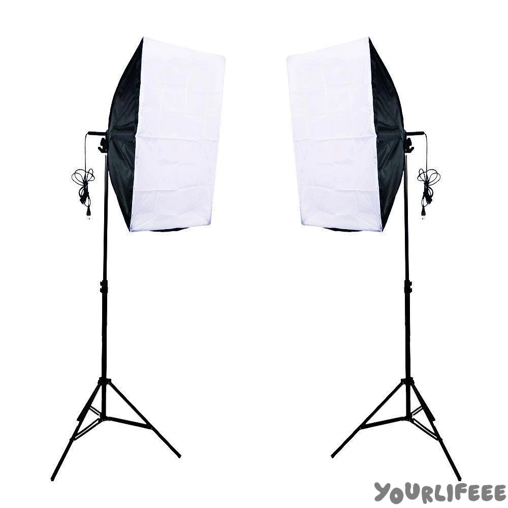 Kit de Iluminação Duplo Foto e Video Luz Contínua Softbox 50x70cm e Tripé
