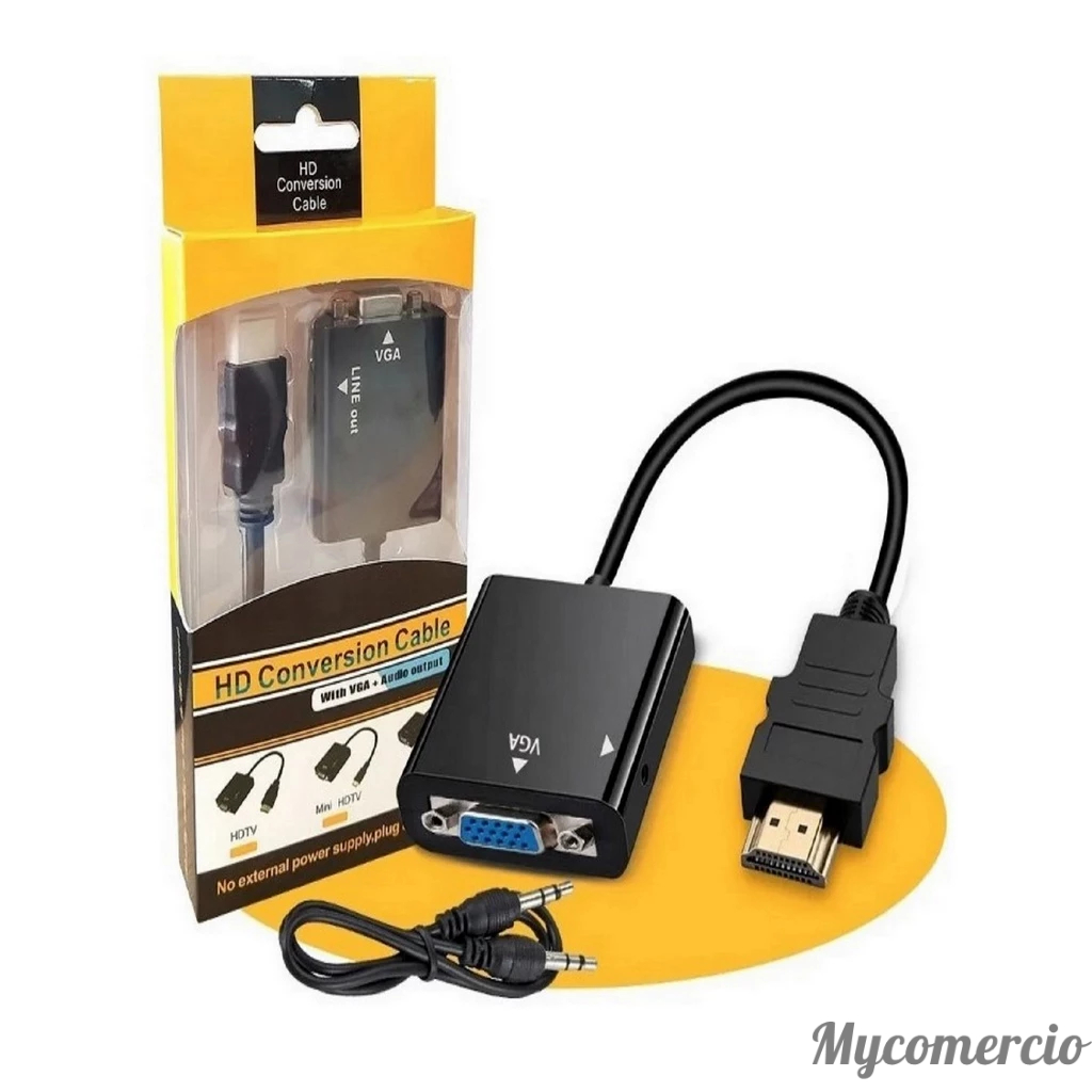 Cabo Conversor Adaptador Hdmi Para Vga Com Saída P2 Áudio em Oferta na Shopee