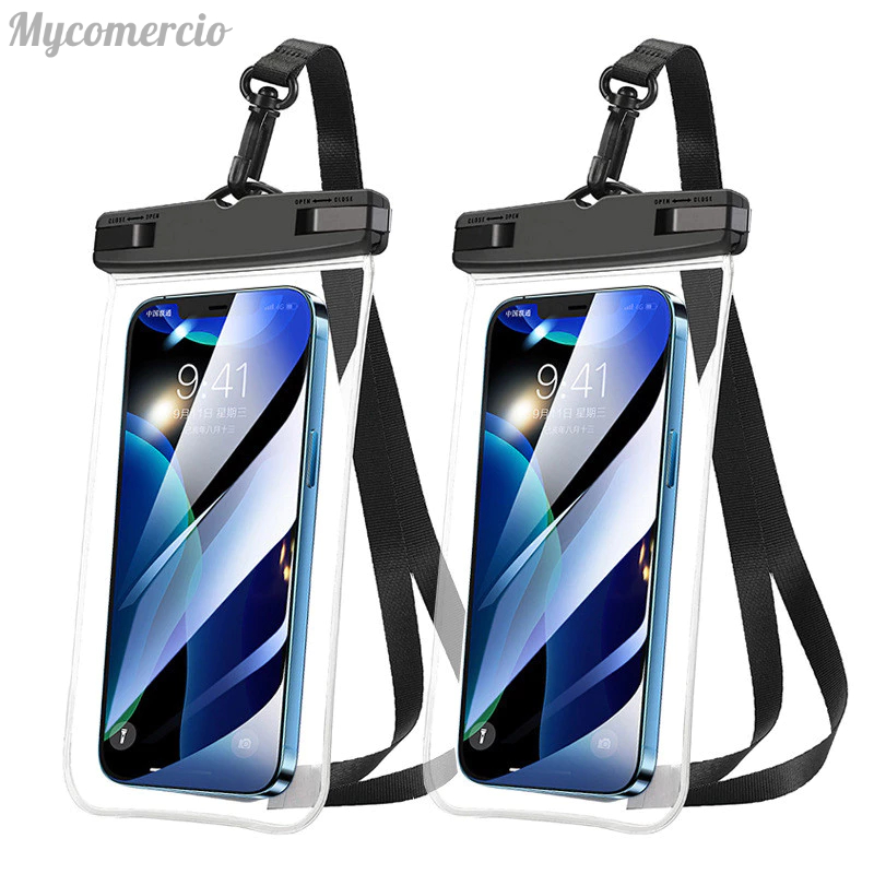 2 Capa Bolsa Prova Dágua Impermeável Celular Transparente Universal