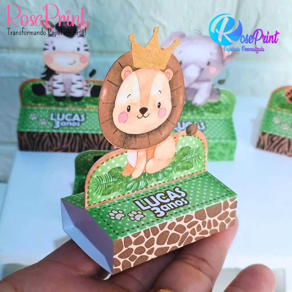 PORTA-BIS DUPLO SAFARI BABY Personalizados/Chá de Bebê/Chá Revelação/Lembrancinha/Festa Infantil
