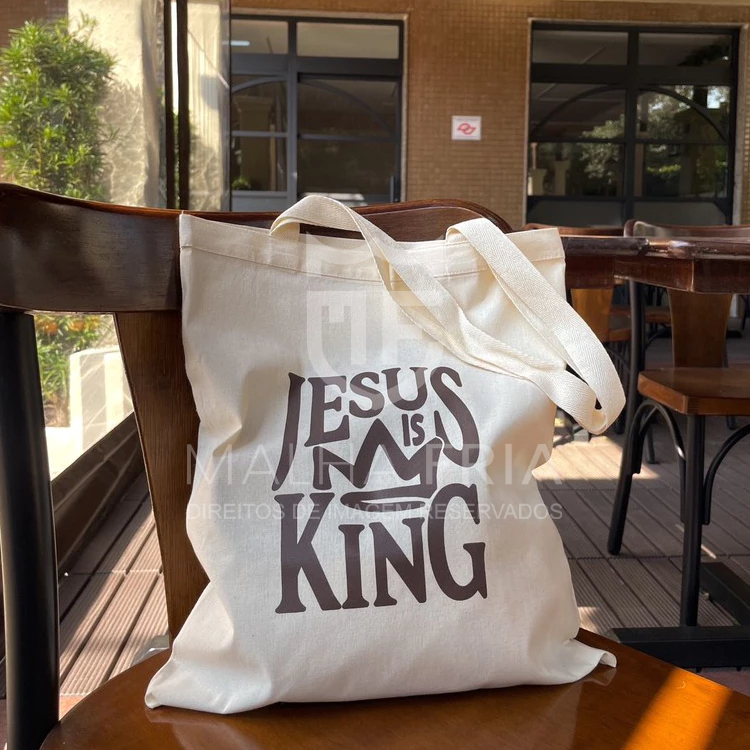Bolsa Sacola Ecobag Jesus is king - ecobag cristã