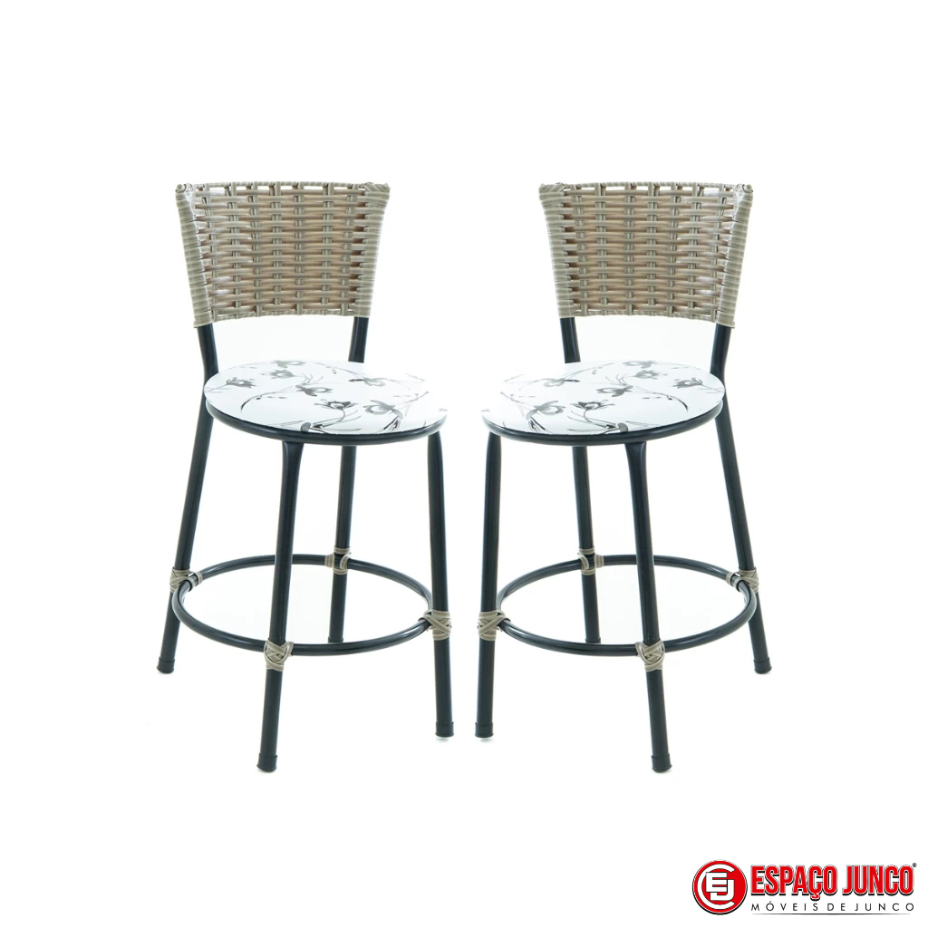 KIT 2 BANQUETAS BAIXA DE COZINHA AREA GOURMET CASA MOVEIS DECORAÇÃO