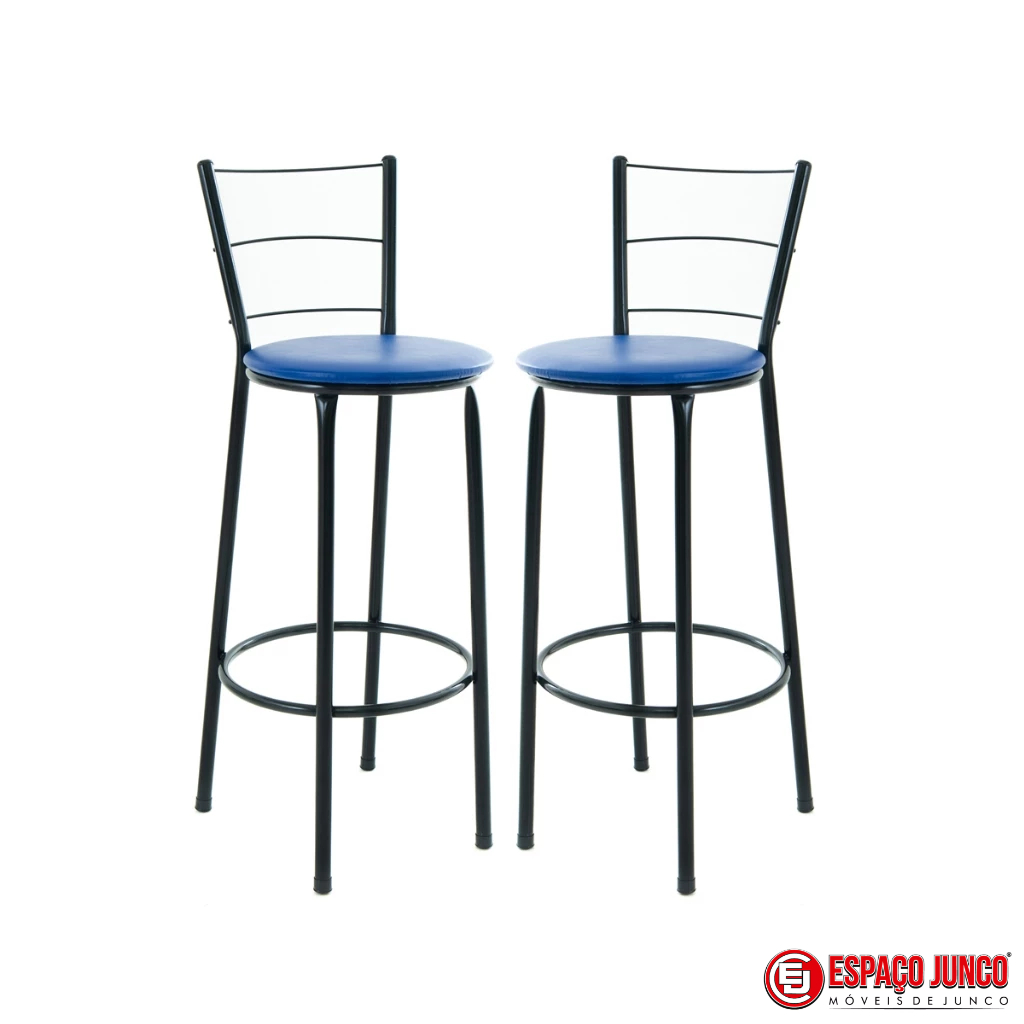 KIT 2 BANQUETAS ALTA 3 ARAME CASA MOVEIS DECORAÇAÕ ESPAÇO JUNCO