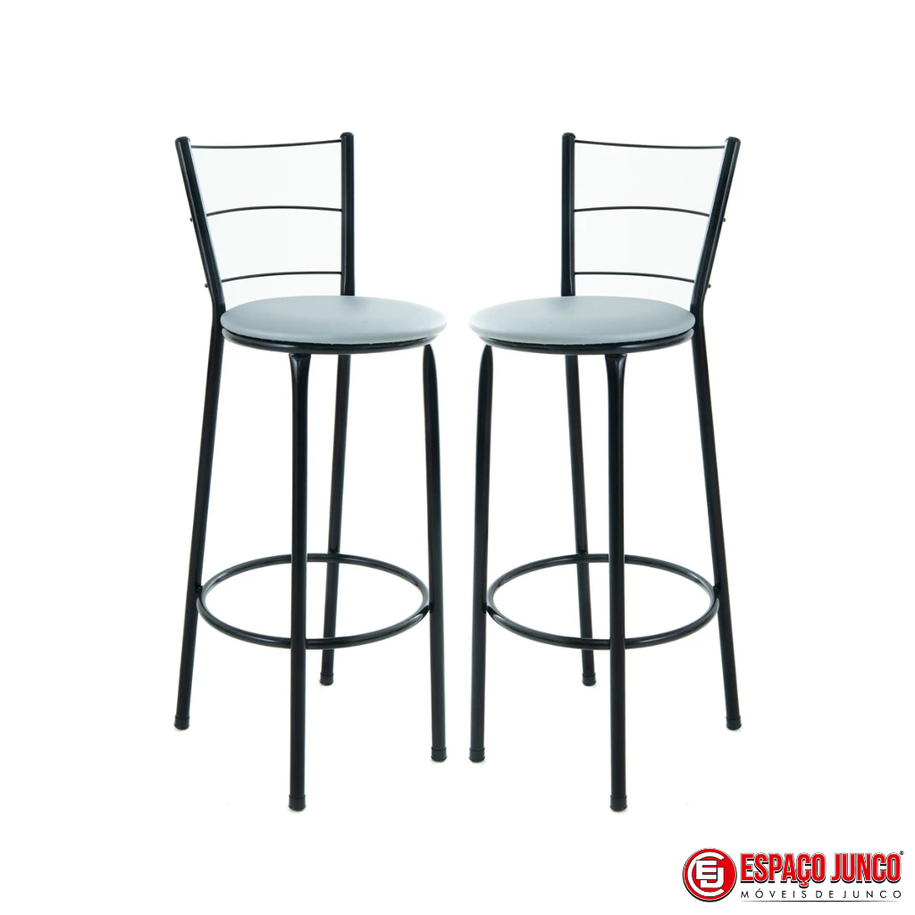 KIT 2 BANQUETAS ALTA 3 ARAME CASA MOVEIS ESPAÇO JUNCO