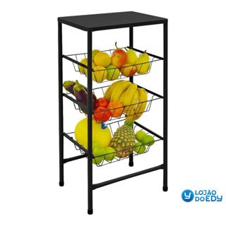 Fruteira De Aço Com Pés Emborrachados Com 3 Divisórias oferta Cozinha em Oferta na Shopee