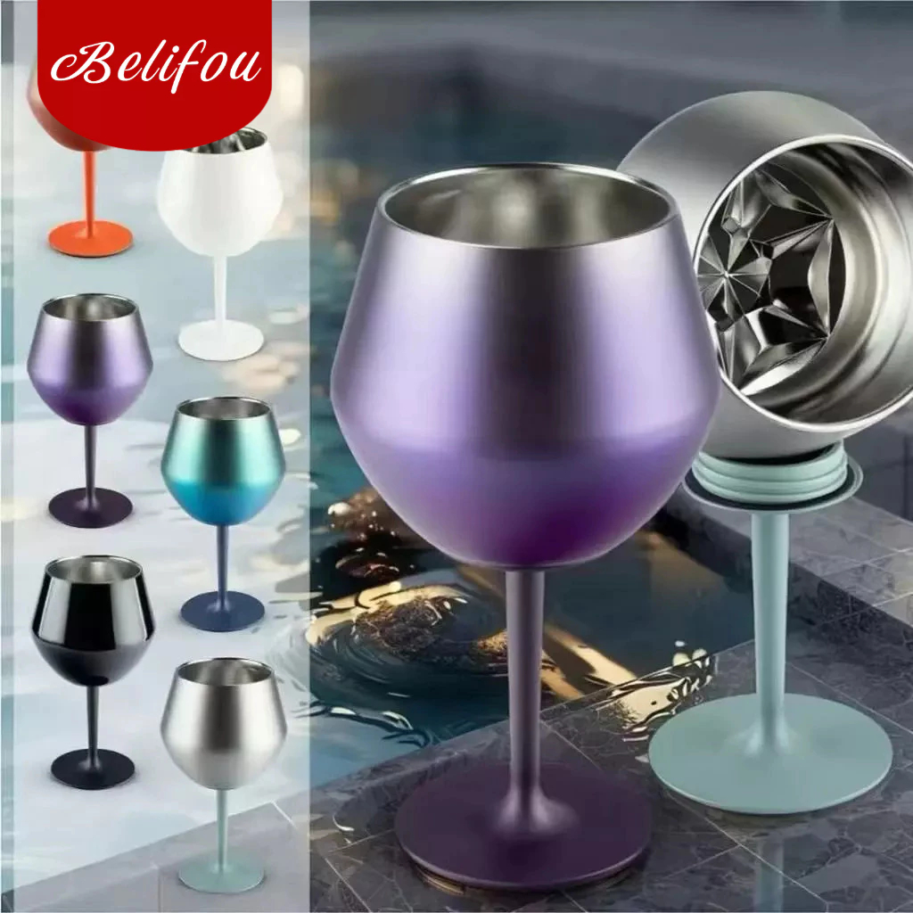 Belifou Kit 5/10/15 420ML Taça Copo Térmico Aço Inoxidável 2 Em 1 Para Gin Vinho Drink Bebidas 14oz em Oferta na Shopee