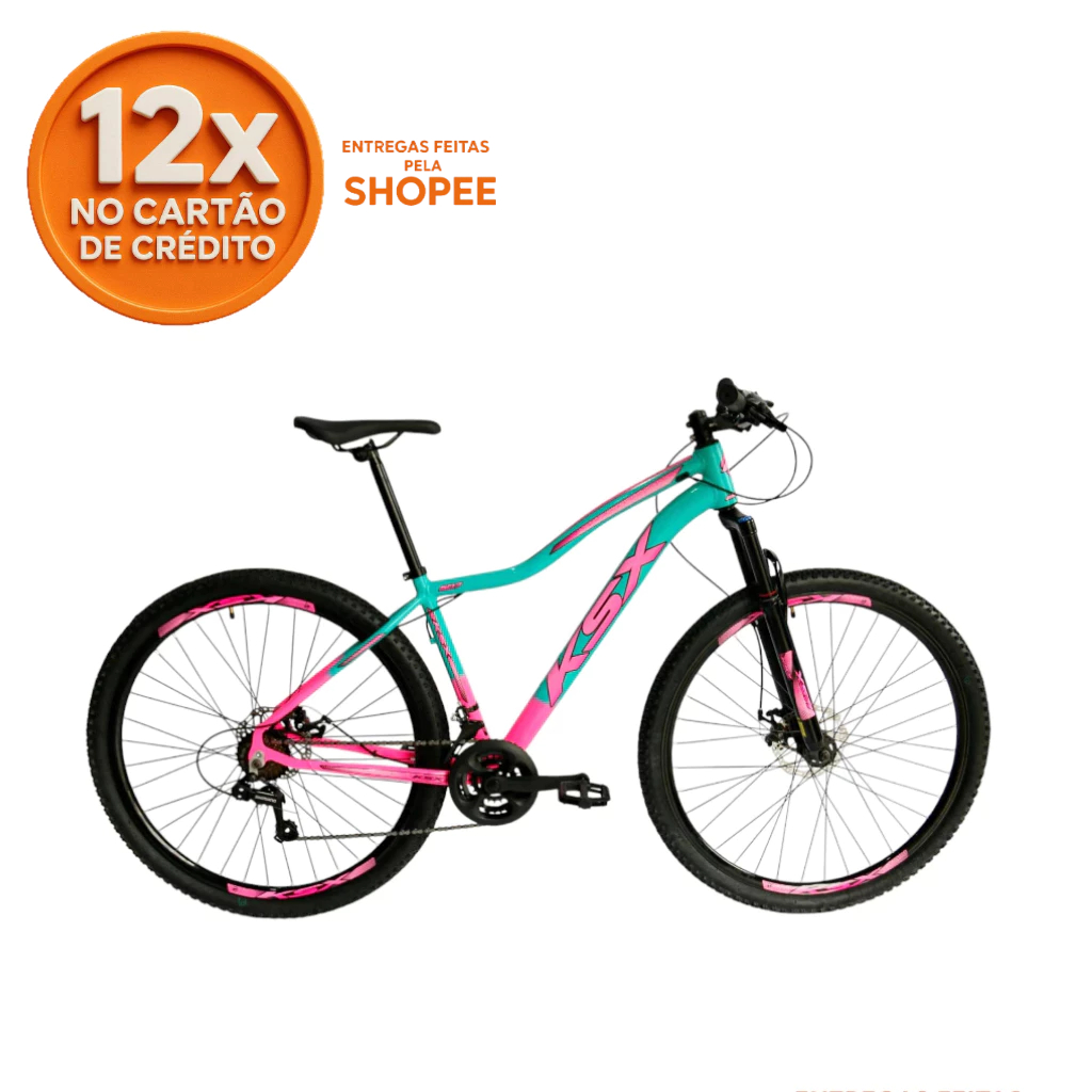 BICICLETA BIKE ARO 29 MTB ALUMÍNIO KSX SD7 21V MARCHAS INDEX CABEAMENTO INTERNO BCL FEMININA